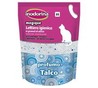 Inodorina, Inodorina Magique, Hygienic Litter in Silica Sand, Ultra Absorbent and Anti-Odour, Does Not Adhere to Paws, Prevents Bacterial Proliferation, One Month of Use, Talcum Perfume, 5 lt