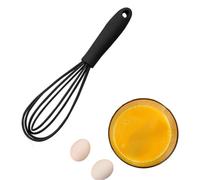 Inoe Mini Silicone Whisk, Black Non-Stick Kitchen Utensil, 17cm Hand Mixer for Eggs, Milk and Baking, Single Pack