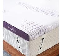 Inofia Gel Memory Foam Mattress Topper Single, 8CM GELEX Bed Topper with Washable Cover, Pressure Relief | Sleep Cooler, 2 Layer Foam for Rest Easy, 100-Night Home Trail (90x190)