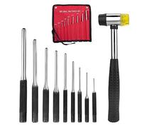 Inokantucy 9-Piece Steel Round Head Pin Punch Set, Adjuster, Hunting Remover, Cotter Pin Punch, Accessories, Removal, Repair, Chisel Tool, Durable, Easy to Use