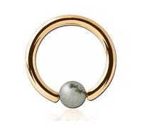 Inoki - 18k gold plated ring with Amazonite stone ball - Wire thickness 1.6 mm, Diameter 8 mm, Ball 4 mm