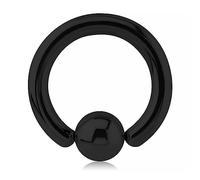 Inoki - Ball ring Black steel - Wire thickness 4 mm, Diameter 16 mm, Ball 8 mm