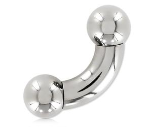 Inoki - Curved titanium barbell with internal screw balls - Wire thickness 3 mm, Inner length 12 mm, Ball 6 mm