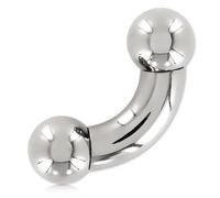 Inoki - Curved titanium barbell with internal screw balls - Wire thickness 5 mm, Inner length 16 mm, Ball 8 mm