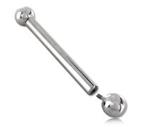 Inoki - Long steel barbell with balls - Ampallang Apadravya Industrial - Wire 2.5 mm, In. length 35 mm, Ball 6 mm