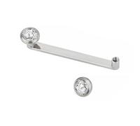 Inoki - Titanium 90 degrees 2mm flat clip internal screw with 4mm crystal disc - Wire 1.6 mm, In. length 8 mm, Diam. 4 mm