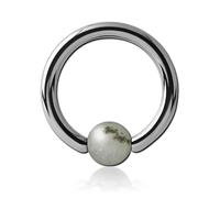Inoki - Titanium ring with Amazonite stone ball - Wire thickness 1.2 mm, Diameter 8 mm, Ball 4 mm