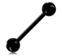 Inoki - Tongue Barbell Biosafe Balls United - Wire thickness 1.6mm, Inner length 16mm, Ball 6mm - Black