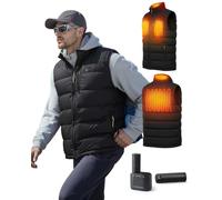 InoKraft Heated Gilet for Men, Lightweight Quilted Winter Heated Vest, with Rechargeable 8000mAh Battery Pack and USB-C Charging Cable for Cycling Running Hiking