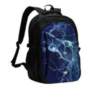 InOmak 3D Brain Cell Neuron Neurology, Travel Backpack Casual School Bags Laptop Rucksack With USB Charging Port For Men Women