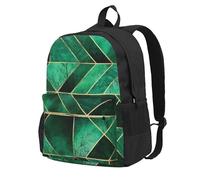 InOmak Abstract Nature Emerald Green Shams, Backpack With Pockets Casual Daypack Water Resistant School Bag for Travelling, Hiking, or Camping
