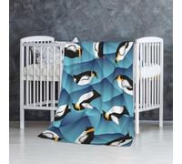 InOmak Abstract Polygon Penguin,Soft Blanket Warm Anti-Pilling Flannel Plush Throw Blanket 76 X 127 cm
