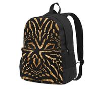 InOmak Africa Wild Zebra Black Gold Stripe, Backpack With Pockets Casual Daypack Water Resistant School Bag for Travelling, Hiking, or Camping