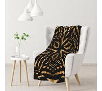 InOmak Africa Wild Zebra Black Gold Stripe,Soft Blanket Warm Anti-Pilling Flannel Plush Throw Blanket 76 X 102 cm