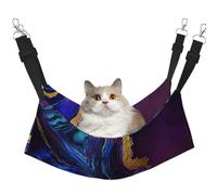 InOmak Agate Abstract Purple, Blue, Gold,Cat Hanging Hammock Soft Double Sided Hanging Bed for Small Dogs Pet,M
