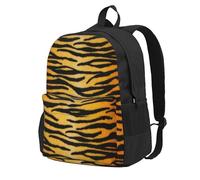 InOmak Animal Print Tiger Black Gold, Backpack With Pockets Casual Daypack Water Resistant School Bag for Travelling, Hiking, or Camping