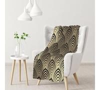 InOmak Art Deco Black,Soft Blanket Warm Anti-Pilling Flannel Plush Throw Blanket 76 X 102 cm