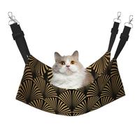 InOmak Art Deco Pattern Seamless Black Gold,Cat Hanging Hammock Soft Double Sided Hanging Bed for Small Dogs Pet,L