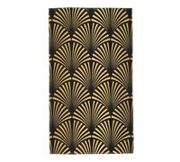InOmak Art Deco Pattern Seamless Black Gold，Durable Hotel Hand Towels Bathroom Travel Washcloth Face Towel 40 X 70 cm