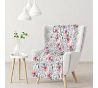 InOmak Australian Flora Watercolor Eucalyptus And Blush Flowers,Soft Blanket Warm Anti-Pilling Flannel Plush Throw Blanket 76 X 102 cm