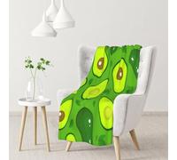 InOmak Avocado On Green Food And Drink,Soft Blanket Warm Anti-Pilling Flannel Plush Throw Blanket 76 X 102 cm
