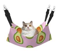 InOmak Avocado Print Pink,Cat Hanging Hammock Soft Double Sided Hanging Bed for Small Dogs Pet,L