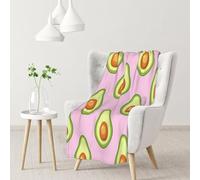 InOmak Avocado Print Pink,Soft Blanket Warm Anti-Pilling Flannel Plush Throw Blanket 76 X 102 cm