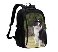 InOmak Bad Dog Border Collie, Travel Backpack Casual School Bags Laptop Rucksack With USB Charging Port For Men Women