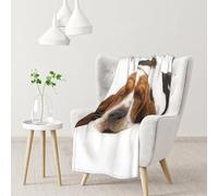 InOmak Basset Hound Isolated,Soft Blanket Warm Anti-Pilling Flannel Plush Throw Blanket 76 X 102 cm