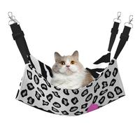 InOmak Black And White Zebra And Cheetah Skin And Pink Flower,Cat Hanging Hammock Soft Double Sided Hanging Bed for Small Dogs Pet,M