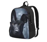 InOmak Black German Shepherd Puppy German Shepherd, Backpack With Pockets Casual Daypack Water Resistant School Bag for Travelling, Hiking, or Camping