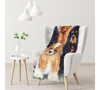 InOmak Black Golden Cavalier King Charles Spaniel,Soft Blanket Warm Anti-Pilling Flannel Plush Throw Blanket 76 X 102 cm