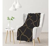 InOmak Black Golden Chains Chain,Soft Blanket Warm Anti-Pilling Flannel Plush Throw Blanket 76 X 102 cm