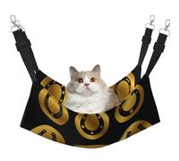InOmak Black Golden Horseshoe,Cat Hanging Hammock Soft Double Sided Hanging Bed for Small Dogs Pet,L