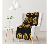 InOmak Black Golden Horseshoe,Soft Blanket Warm Anti-Pilling Flannel Plush Throw Blanket 76 X 102 cm