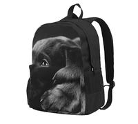 InOmak Black Labrador Puppy Art, Backpack With Pockets Casual Daypack Water Resistant School Bag for Travelling, Hiking, or Camping