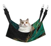 InOmak Black Teal Marble Green Malachite With Golden Veins Gold Spots,Cat Hanging Hammock Soft Double Sided Hanging Bed for Small Dogs Pet,L