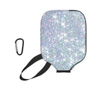 InOmak Bling Silver Printed Glitter, Sport Pickleball Paddle Cover, Pickleball Paddle Case Fits Most Standard Paddle Shapes and Sizes