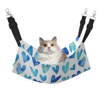 InOmak Blue Heart Elegant Romantic Unique,Cat Hanging Hammock Soft Double Sided Hanging Bed for Small Dogs Pet,L