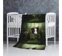 InOmak Border Collie Stone Sweet Brown Dogs Pets,Soft Blanket Warm Anti-Pilling Flannel Plush Throw Blanket 76 X 127 cm