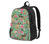 InOmak Border Terrier Florals Dog Breed, Backpack With Pockets Casual Daypack Water Resistant School Bag for Travelling, Hiking, or Camping