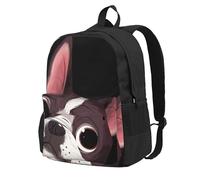 InOmak Boston Terrier Nature, Backpack With Pockets Casual Daypack Water Resistant School Bag for Travelling, Hiking, or Camping