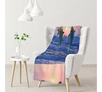 InOmak Bottlenose Dolphin At Sunrise,Soft Blanket Warm Anti-Pilling Flannel Plush Throw Blanket 76 X 102 cm