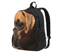 InOmak Boxer Dog, Backpack With Pockets Casual Daypack Water Resistant School Bag for Travelling, Hiking, or Camping