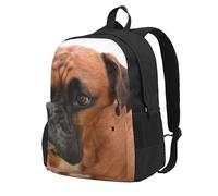 InOmak Boxer Dog With Sad Face, Backpack With Pockets Casual Daypack Water Resistant School Bag for Travelling, Hiking, or Camping