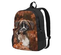 InOmak Boxer Dogs Autumn, Backpack With Pockets Casual Daypack Water Resistant School Bag for Travelling, Hiking, or Camping