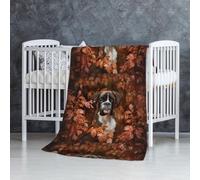 InOmak Boxer Dogs Autumn,Soft Blanket Warm Anti-Pilling Flannel Plush Throw Blanket 76 X 127 cm