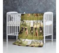 InOmak Boxer Dogs Puppies Pets Family Dogs,Soft Blanket Warm Anti-Pilling Flannel Plush Throw Blanket 76 X 127 cm