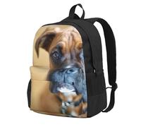 InOmak Boxer Dogs Puppy Pets Dogs, Backpack With Pockets Casual Daypack Water Resistant School Bag for Travelling, Hiking, or Camping