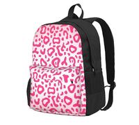 InOmak Bright Pink Leopard Skin Pattern, Backpack With Pockets Casual Daypack Water Resistant School Bag for Travelling, Hiking, or Camping